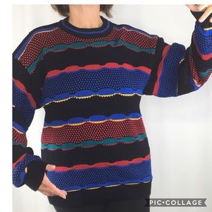 Vintage Cosby style sweater textured large